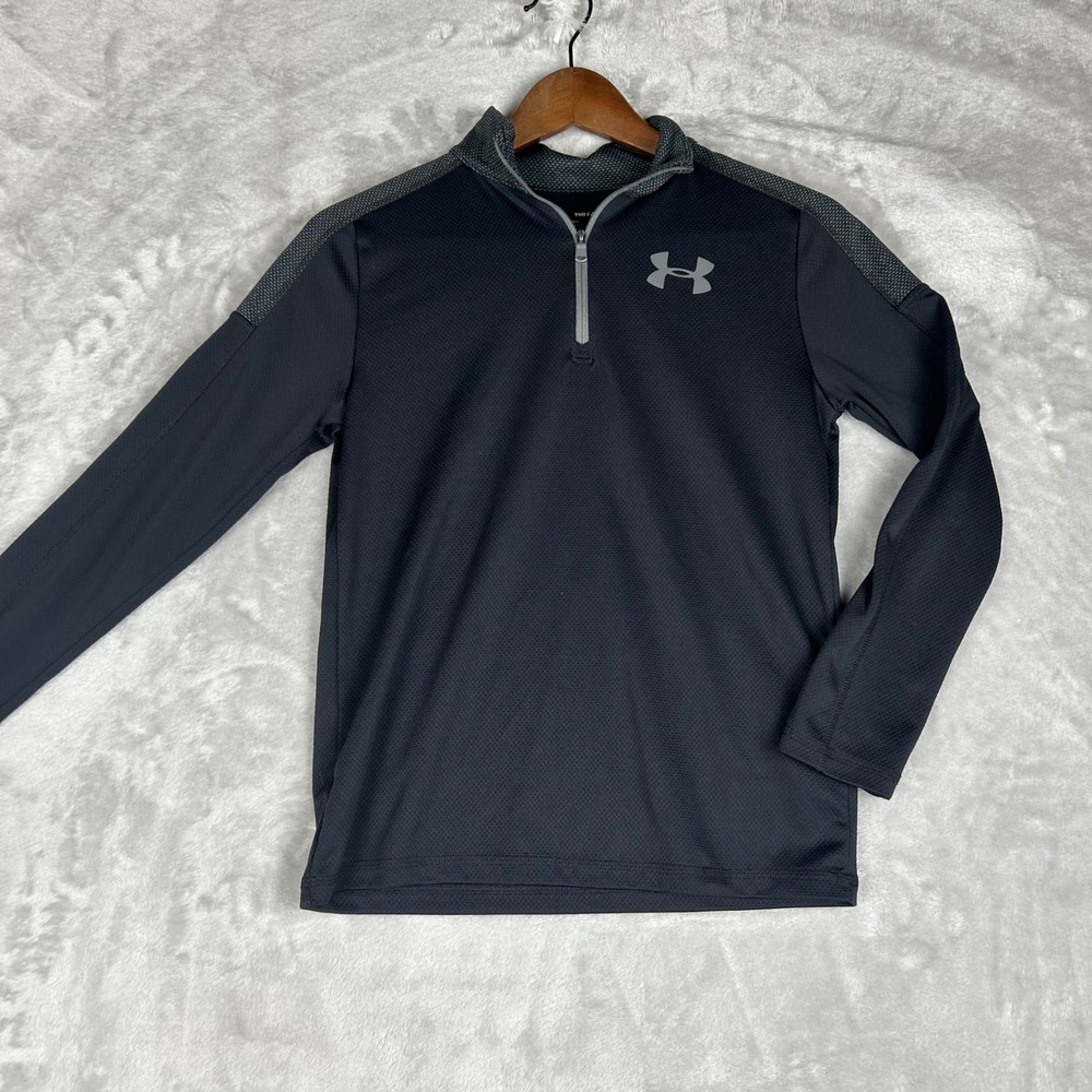 Under Armour Youth Medium Gray HeatGear 1/4 Zip Pullover Top